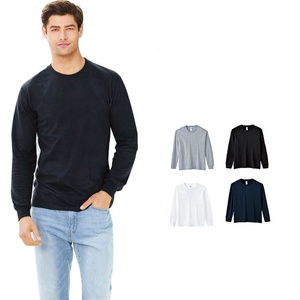 T-shirt de bonne qualité 210 g/m² 100% coton unisexe à manches longues et col rond pour hommes logo Oem T-shirt uni blanc personnalisé pour hommes - Product Image 6