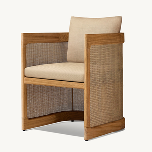 Hot <b>sale</b> teak wood chairs with rattan accents for outdoor use, simple modern style, suitable for the terrace of the house - Product Image 6