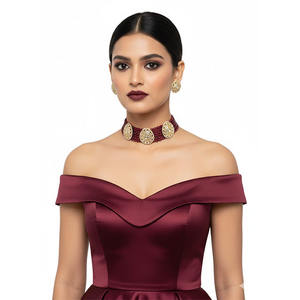 สร้อยคอชุบทอง 18K แบบคลาสสิกประดับเพชร Kundan Meena สำหรับงานปาร์ตี้ของผู้หญิง - Product Image 1