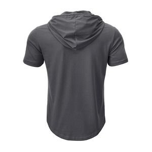 Sweat à capuche léger coupe ajustée pour homme T-shirt de fitness à manches courtes d'été T-shirts tricotés respirants avec motif solide pour l'hiver - Product Image 5