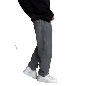 Pantalon Baggy en Jean Vintage Noir à Jambes Larges pour Hommes Pantalon à Lame Courbée Streetwear Cowboy Pantalon Droit en Denim Décontracté - Product Image 1