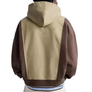 OEM Clothing Manufacturers Custom Heavyweight Cotton Color Block <b>Hoodie</b> Men High Quality Oversized Pullover baggy <b>Hoodie</b> for Men - Product Image 2