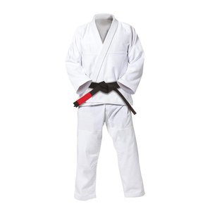 Ensemble d'uniformes d'entraînement personnalisés en couleur unie blanche pour BJJ, karaté, MMA, logo frontal, léger et respirant - Product Image 6