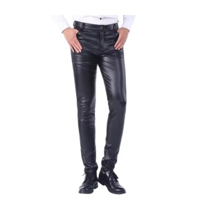 Nouveau pantalon en cuir professionnel de course de moto. Nouvelle arrivée automne à la mode couleur unie pantalon décontracté taille haute - Product Image 4