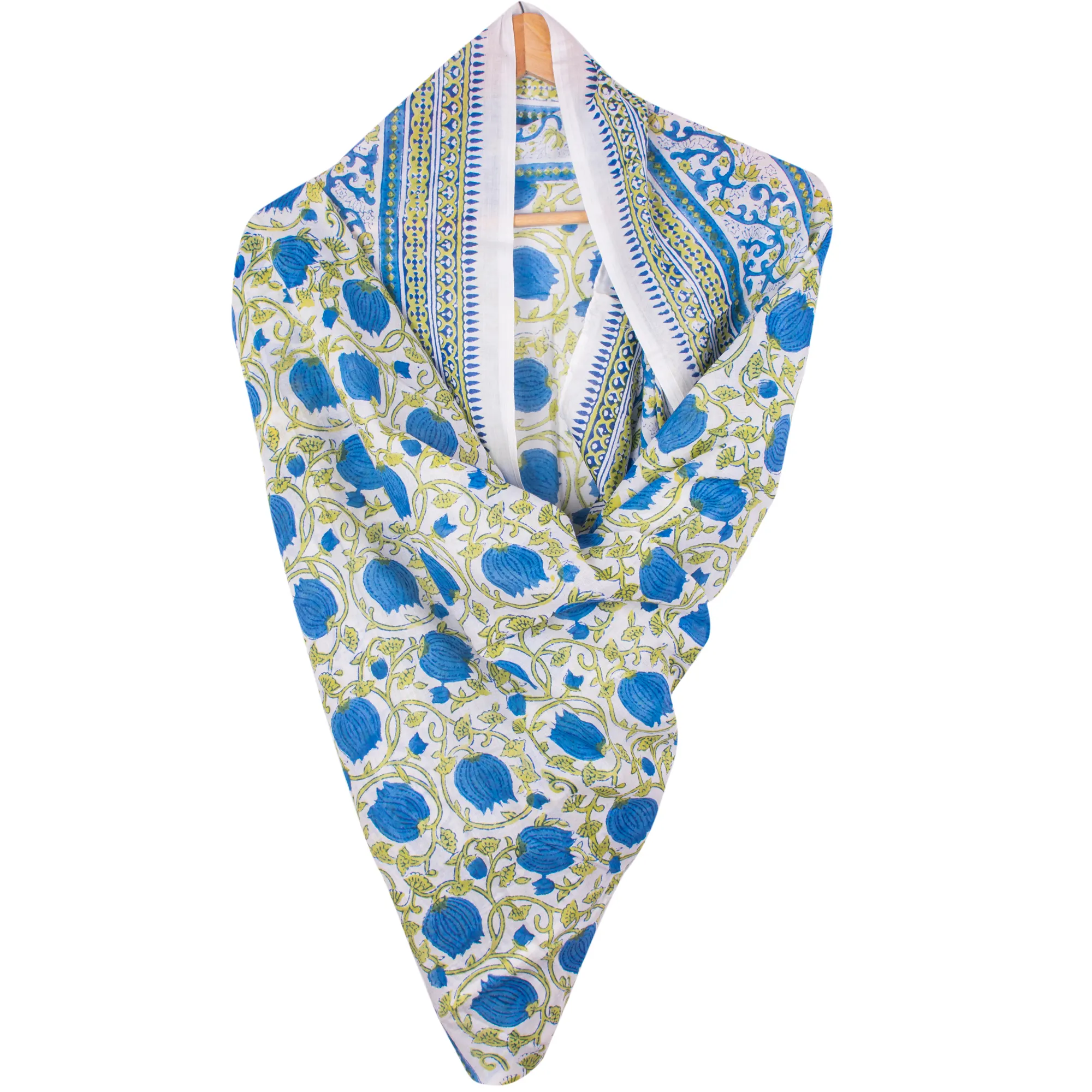 卸売デザイナーブロックプリントヘッドスカーフ女性用インド手作りスカーフコットンビーチカバーサロンホワイトパレオ卸売