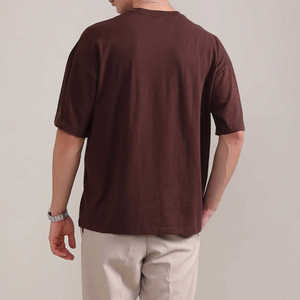 Camiseta con estampado personalizado para hombre, Camiseta de algodón pesado lavada con ácido de gran tamaño lisa en blanco personalizada de calidad para hombre - Product Image 6