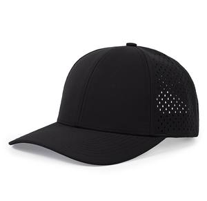 Logotipo personalizado bordado a mano 6 Panel deportes gorra de béisbol borde semicurvado impermeable corte láser agujero perforado imagen sombrero de Golf - Product Image 6