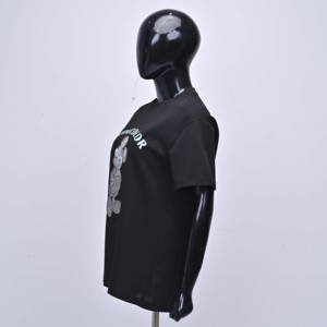 Premium Quality Wholesale Custom <b>Sequin</b> Embroidery <b>T</b>-<b>Shirt</b> Unisex Casual Short Sleeve Crew Neck Jersey 100% - Product Image 2