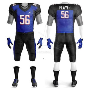 Uniforme de football américain de qualité supérieure, manches courtes, respirant, taille plus, personnalisable, 100% polyester - Product Image 1