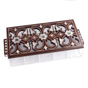 Exquisite Celebration Handmade Mother of Pearl Inlay Acrylic <b>Food</b> Jar <b>for</b> Dry Fruits, Mithai <b>Storage</b>, and Premium Festive Gifts - Product Image 5