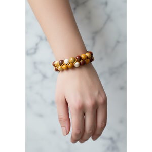 Bracelet en pierre naturelle macramé à double rangée de 8 mm Jasper - Product Image 3