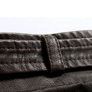 Veste en cuir véritable unisexe Design minimaliste Marque privée OEM Logo personnalisé - Product Image 4