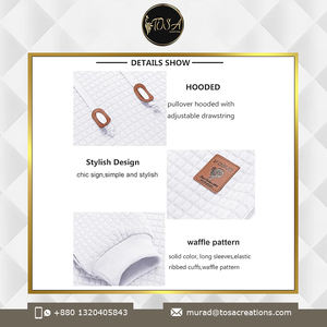 เสื้อฮู้ดถักวาฟเฟิลสำหรับผู้ชายผ้าฝ้ายแท้100% ออกแบบโลโก้ใหม่ - Product Image 5