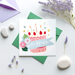 การ์ดอวยพรทรงสี่เหลี่ยมกระดาษเวียดนามเป็นมิตรกับสิ่งแวดล้อมพิมพ์ลายนูน3D งานวันเกิด - Product Image 3