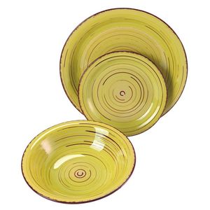 Set da Pranzo di Lusso in Gres Lipari Giallo 3 Pezzi, Design Classico Moderno Personalizzabile, 16 Pezzi Lavabili in Lavastoviglie per Casa e Hotel - Product Image 1