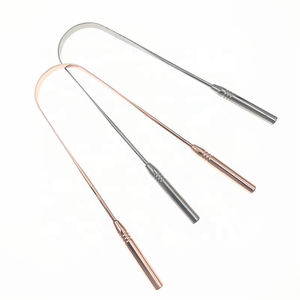 Traitement de l'haleine prêt pour le voyage Grattoir à langue en forme de U Acier inoxydable Métal Cuivre avec boîte d'emballage pratique - Product Image 4