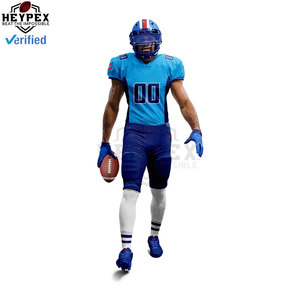 Ensemble complet d'uniformes de football américain à sublimation personnalisée pour adultes Haut de compression, gants et sac durable - Product Image 3