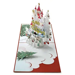 New Model Trend Christmas Pop up Card 2023 Custom Design 3D Greeting Pop Up Cards OEM/ODM supplier from Viet Nam