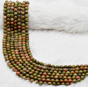 Cuentas de Unakita Natural de 8mm de Calidad Premium al por Mayor, Cuentas Sueltas Redondas de Piedras Preciosas para la Fabricación de Joyas - Product Image 2