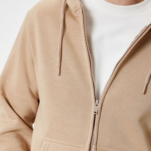 Sudadera con capucha y cremallera para hombre, para gimnasio, invierno, OEM, la mejor calidad, diseño personalizado, transpirable, cortavientos, 100% algodón, forro polar sólido, con bolsillo, cuello bajo - Product Image 2