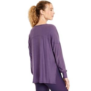 เสื้อยืดคอกลมแขนยาวสำหรับผู้หญิงเสื้อคอกลมแขนยาวผ้ายืดโพลีเอสเตอร์แบบใหม่สวมใส่สบาย - Product Image 3