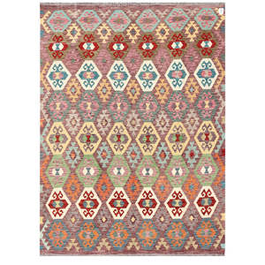 Alfombra Kilim de Maimana, Afganistán, 246 x 180 cm, Alfombras y Conjuntos Tradicionales Afganos - Product Image 1