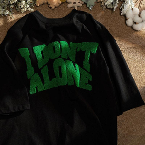 เสื้อยืดคอกลมโอเวอร์ไซส์ผ้าฝ้าย 100% ระบายอากาศ แห้งเร็ว สำหรับผู้ชายไซส์ใหญ่  แบบเรียบ  พร้อมโลโก้ 3 มิติ แบบเชนีล  รับผลิตตามแบบ OEM - Product Image 6