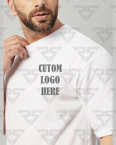 Men Oversized Solid Cotton T-Shirt <b>Pack</b> of 2 With Multi Colors OEM Customized Logo <b>Tshirts</b> For Men's - Product Image 4