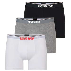 Paquete Exclusivo de 3 Calzoncillos Boxer de Algodón 100% Tejido, Logotipo Personalizado, Transpirable, Antiestático, Desechable, Marca Privada, Fábrica OEM/ODM - Product Image 1