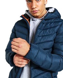 Veste d'hiver coupe-vent à capuche en toile de haute qualité personnalisée pour hommes, idéale pour garder au chaud en extérieur - Product Image 4