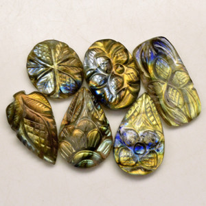 Labradorita Natural Tallada, Piedras Preciosas Sueltas de Diferentes Formas y Tamaños para la Elaboración de Joyería Artesanal - Product Image 1