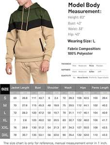 Chándal con capucha para hombre Conjunto de 2 piezas Sudadera con capucha informal atlética y conjunto de joggers Trajes de chándal - Product Image 6