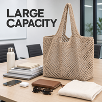 Sac fourre-tout en tricot jacquard avec logo personnalisé, poignée renforcée, coutures renforcées, commandes en gros bienvenues, stock disponible, expédition rapide