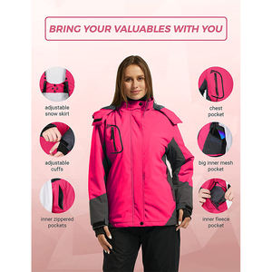 Chaqueta de manga larga para mujer, abrigo de otoño e invierno a prueba de viento, impermeable, transpirable, con bolsillos cálidos, para exteriores, nueva moda - Product Image 5