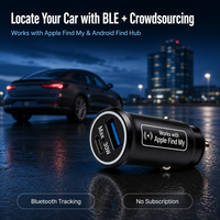 Chargeur de voiture 2-en-1 AP200G avec localisateur pour Apple Find My et Android Find Hub, charge rapide USB-C 30W, garantie 1 an
