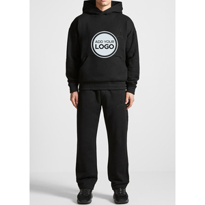 Survêtement pour hommes 2 pièces sweats à capuche décontracté Jogging Gym survêtements hommes 100% coton polaire survêtement commandes en gros survêtement - Product Image 3