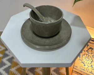 จานอาหารค่ำแบบนำกลับมาใช้ใหม่ได้100% ชามและถาดสีแกลบเป็นมิตรต่อสิ่งแวดล้อมวางซ้อนกันได้และปลอดภัยต่ออาหารสำหรับใช้ในบ้าน - Product Image 3