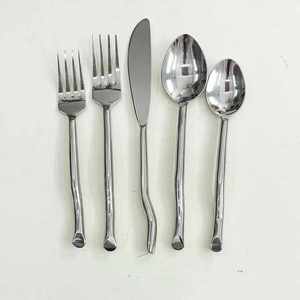 Designer Handle Stainless Steel Cutlery Flatware <b>Set</b> Elegant Durable & Dishwasher Safe Mirrored Steel - Product Image 1