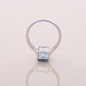 Anillo de Compromiso y Boda con Diamante Azul Cultivado en Laboratorio, Corte Esmeralda, Certificado por IGI, en Oro Blanco/Rosa/Amarillo de 9K - Product Image 5