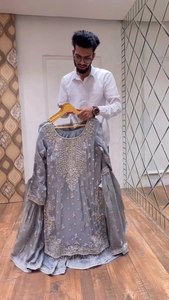 Dernier arrivage Top lourd de créateur-Sharara Collection Chinon Fabrics With Embroidery Sequins Work For Women Party Wear - Product Image 3