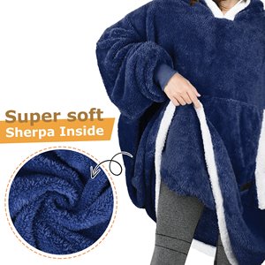 Sudadera con capucha usable de nuevo diseño para adultos, venta al por mayor, ropa de descanso cálida, manta de Sherpa de invierno, forro polar extra grueso de gran tamaño - Product Image 4
