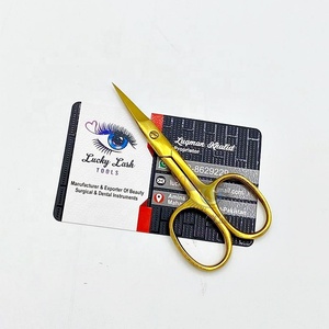 TG Ciseaux de maquillage professionnels à étiquette personnalisée manche en acier inoxydable plasma entièrement doré avec lame droite et pointe incurvée - Product Image 5