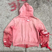 Sudadera con Capucha de Invierno de la Mejor Calidad, 100% Algodón de Alto Gramaje, Estilo Corto Desgastado, Efecto Deslavado por el Sol, Tejido Waffled de Doble Capa, Lavado Ácido