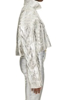 Pull en maille torsadée épaisse et lourde pour femme, automne-hiver 2022, couleur argentée, ample, luxueux, col roulé court