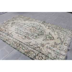 Tapis de 5,2 x 9,5 pieds, tapis turc vintage, tapis persan vert - Product Image 2