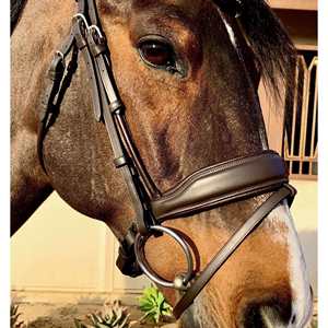 บังเหียนม้าหนังแท้แบบดึงด้านข้าง - สีดำ ปักโลโก้ตามสั่ง - Product Image 3