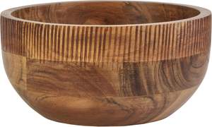 Bol en bois solide fait à la main personnalisé nouveaux articles de cuisine écologiques pour la salade et le service des aliments - Product Image 6