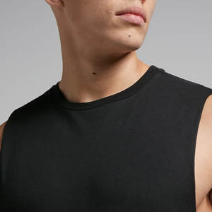 Camiseta de tirantes sin mangas de gran tamaño para hombre al por mayor, estilo cómodo con ajuste relajado, tejido de punto de algodón transpirable - Product Image 6