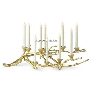 Hot Selling Heavy Duty Metal Silver Finishing Shiny Polished Antler Designer <b>Candle</b> <b>Stick</b> <b>Holder</b> Table Centerpiece Supplies - Product Image 2