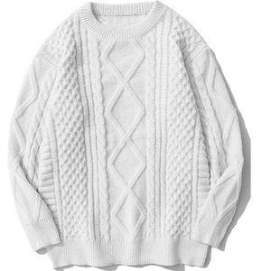 Pull en coton biologique pour hommes avec logo sur le devant fin d'hiver Pull en tricot personnalisé OEM Vente en gros en vrac - Product Image 2